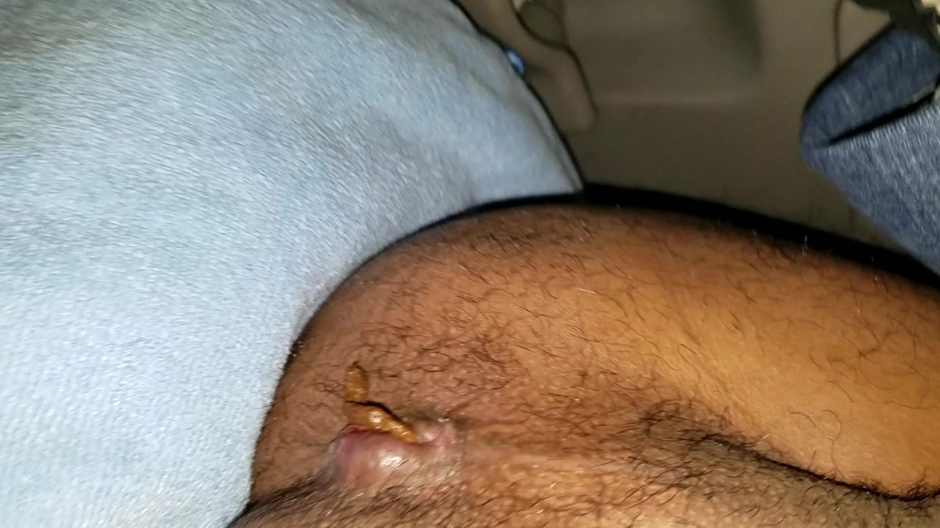 Mexirican showing his shitty hole after he got fucked