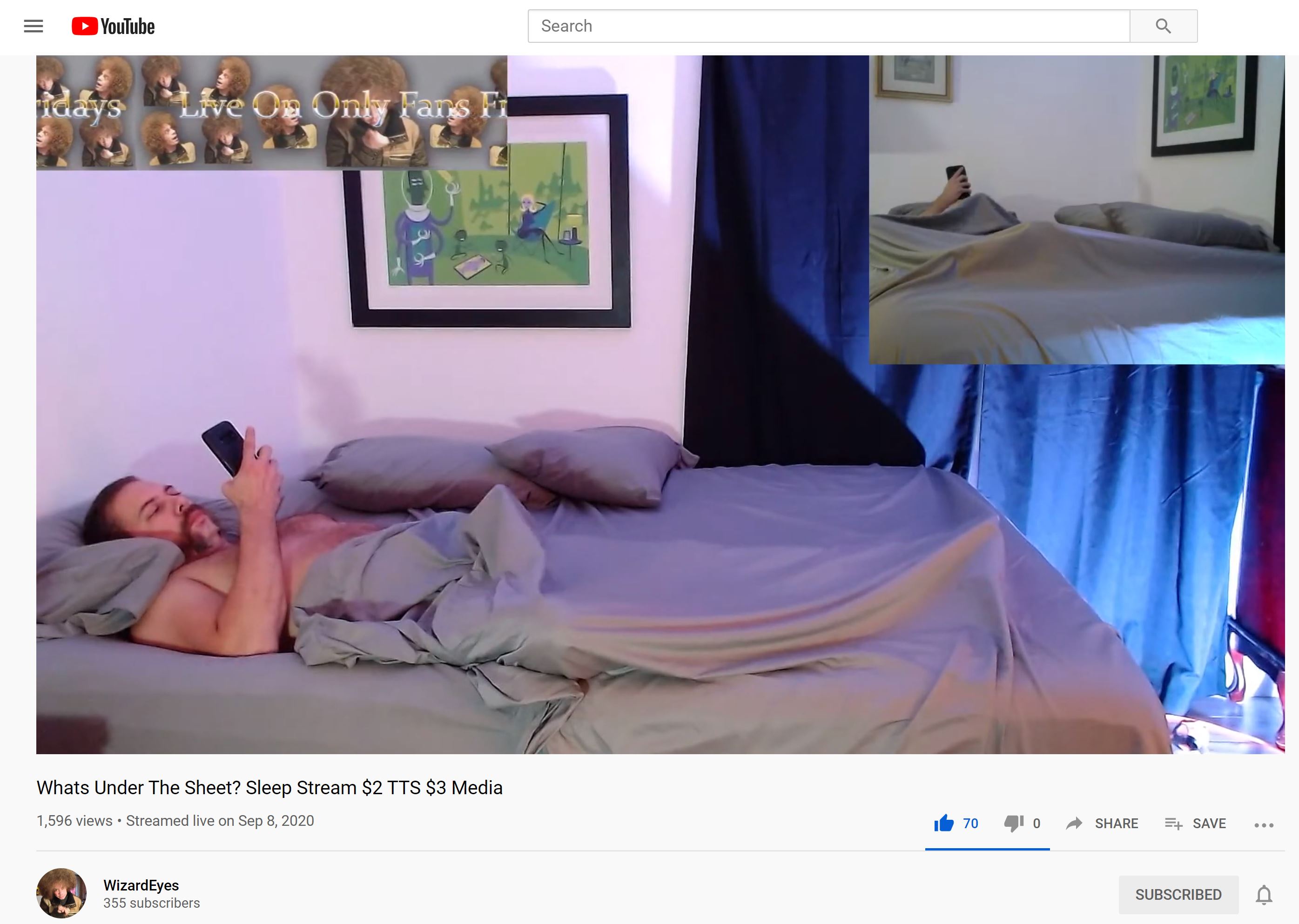 WIZARDEYES YOUTUBE SLEEPSTREAM&MASTURBATING