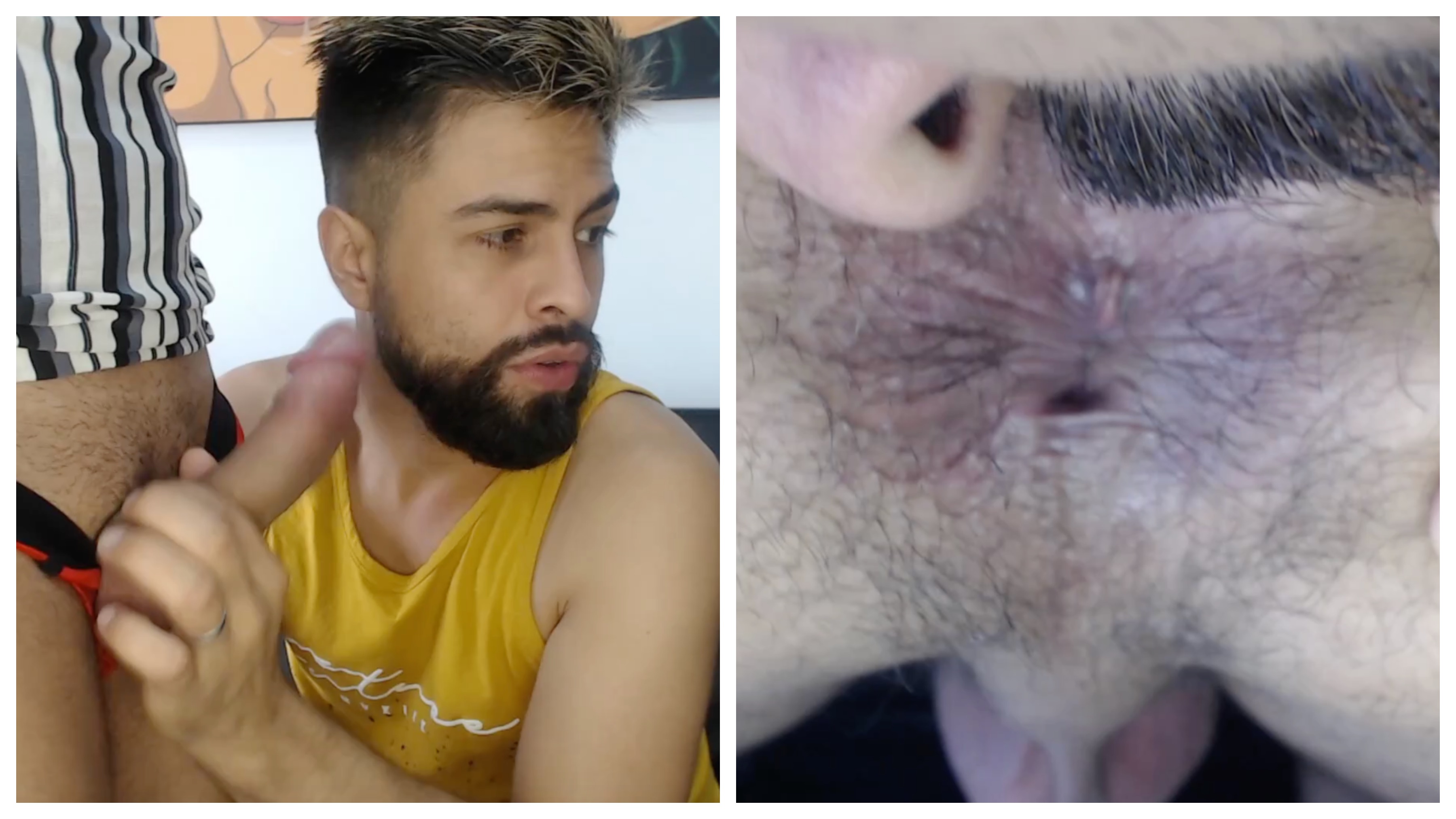 ORDERED two guys sniff each others\
