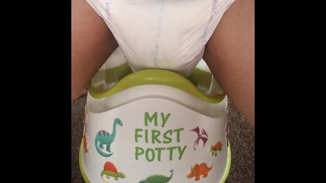 ADULT BABY POTTY TRAINING ON THE POTTY