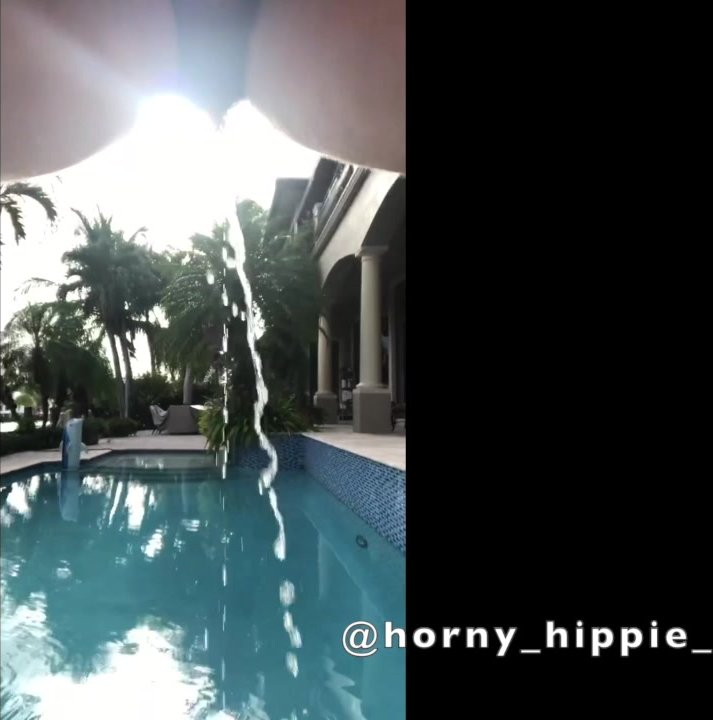 Hairy Bitch Pees in Airbnb Pool