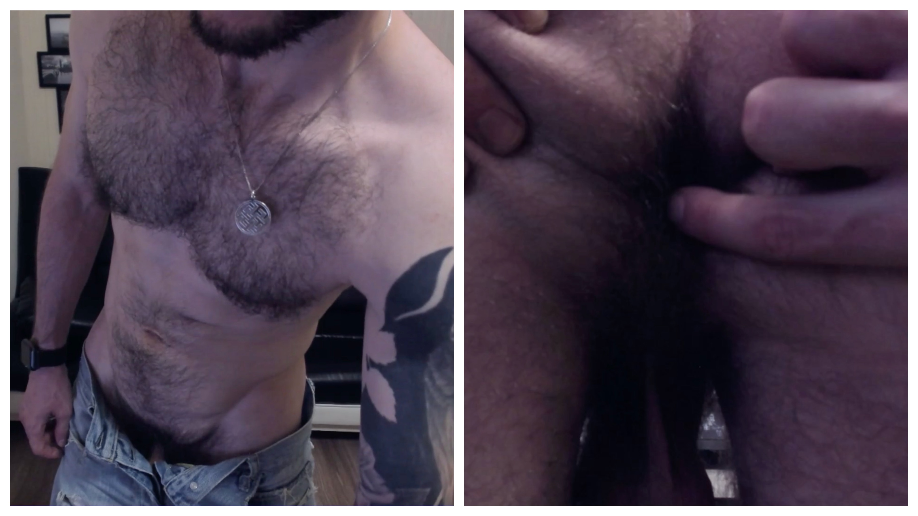ORDERED Hot hairy str8 guy spreads and sniffs his hole!