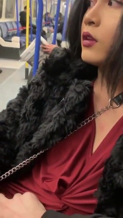 pretty tranny jerk on metro