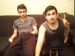 Two str8 friends play on cam for money