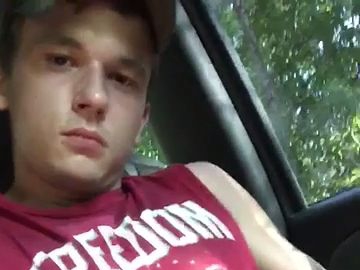 Redneck stroking in front seat of his truck