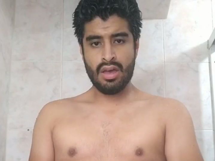 Indian guy stroking and cumming