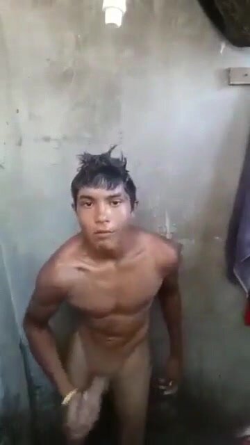 Cute twink playing in the shower