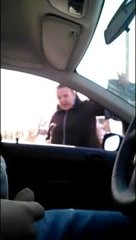 Mature joins flasher in his car and helps him cum