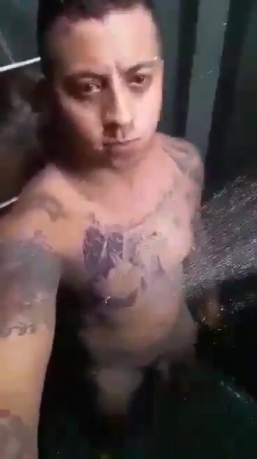 naked men in shower