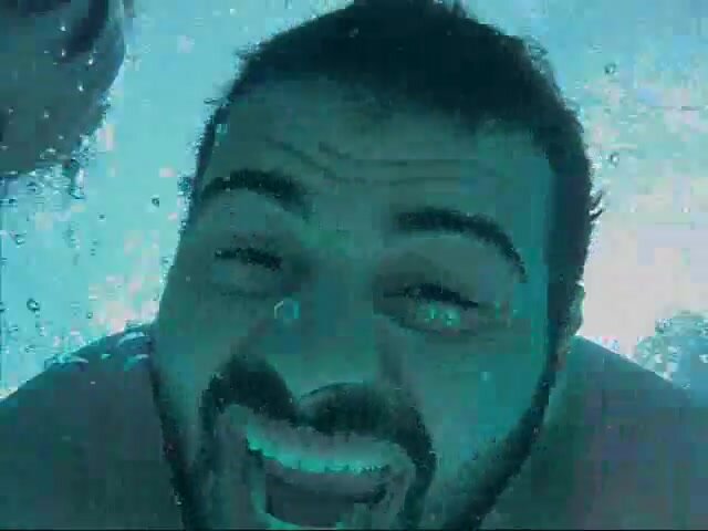 Underwater barefaced arab buddies