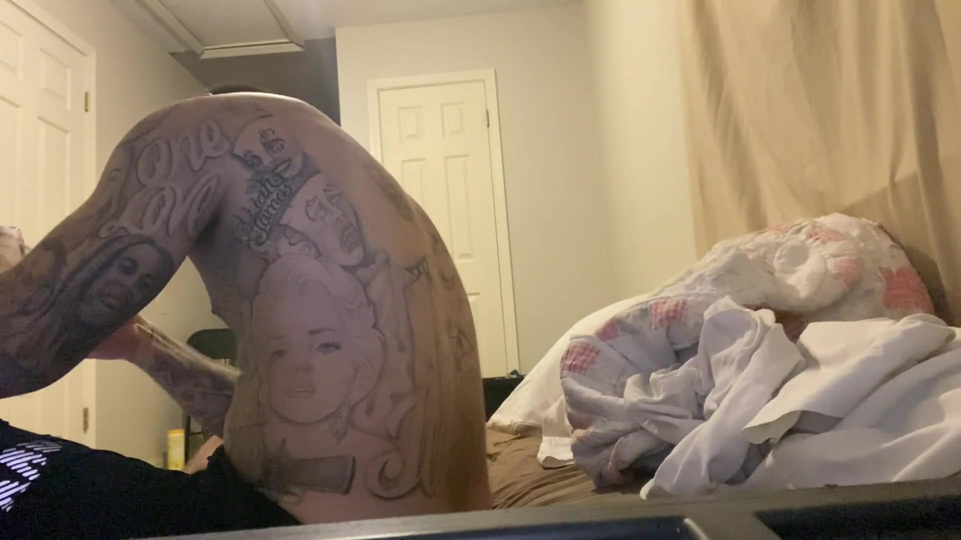 spying tattoo trash dude