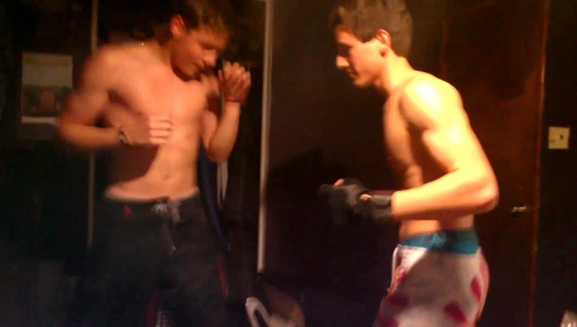 Two Boys Gut Punching