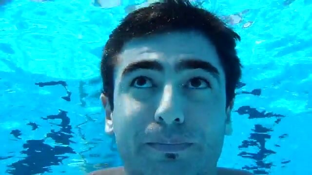 Cutie swimming barefaced underwater - video 2