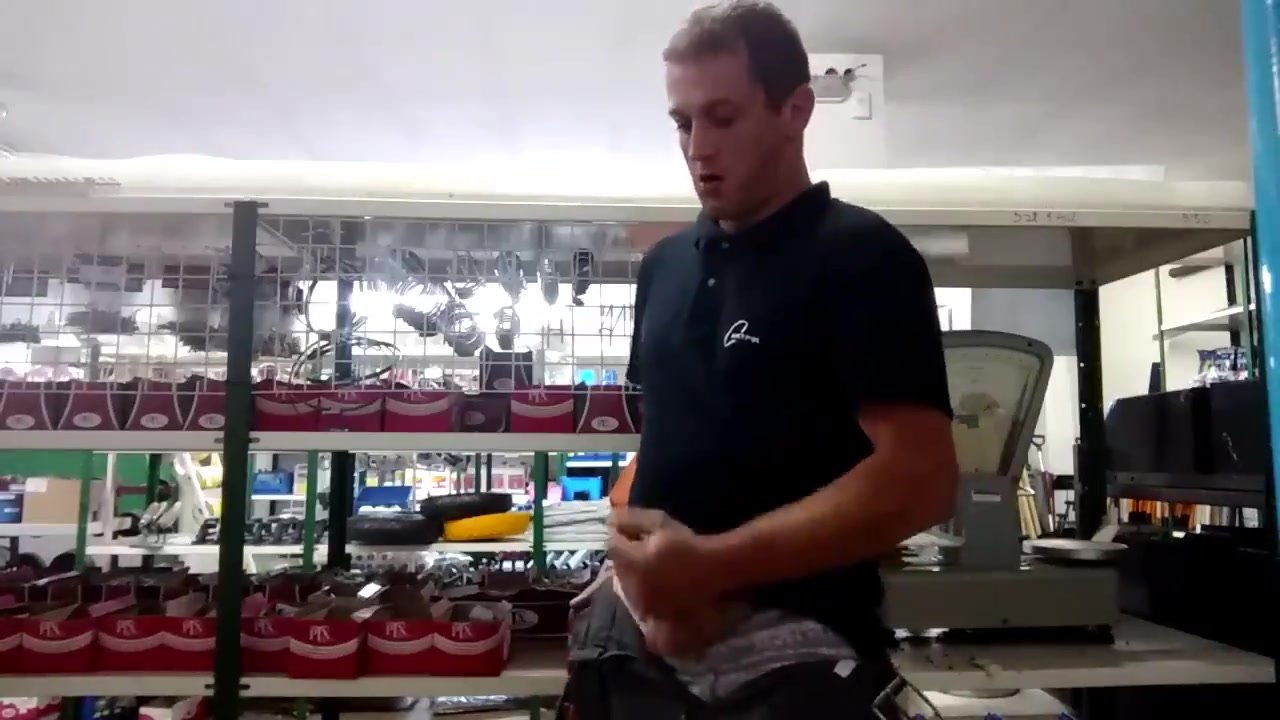 Bate addict jerks off in hardware store