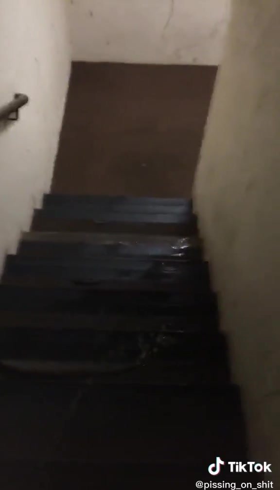 Mijando nas escadas/ Pissing on the stairs