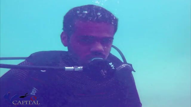 Breathing barefaced underwater - video 3
