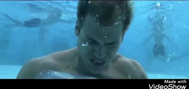 Fit hunk drowning barefaced underwater