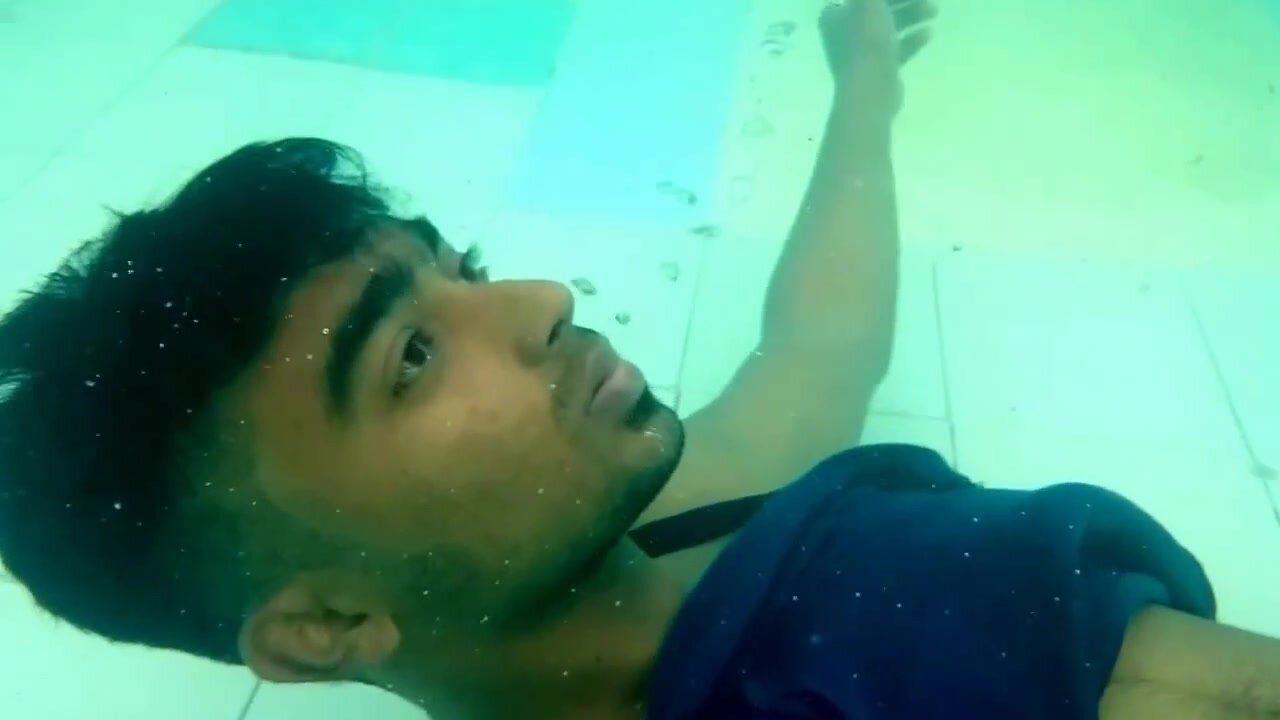Barefaced indian drowning underwater