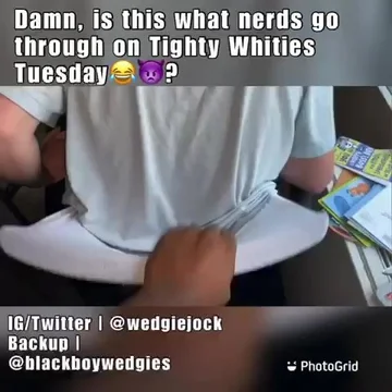 Wedgie Porn Captions - Giving my nerd a wedgie by their tighty whities - ThisVid.com