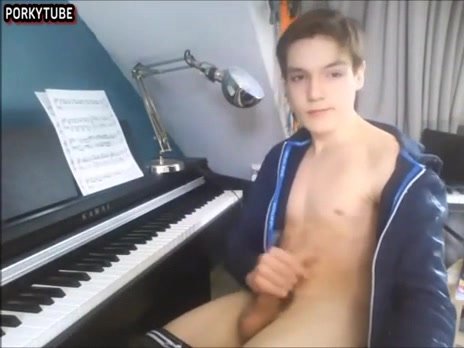 Cute Young Musician Piano Jerks and Cums