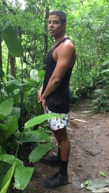 Brazilian pisses in the forest