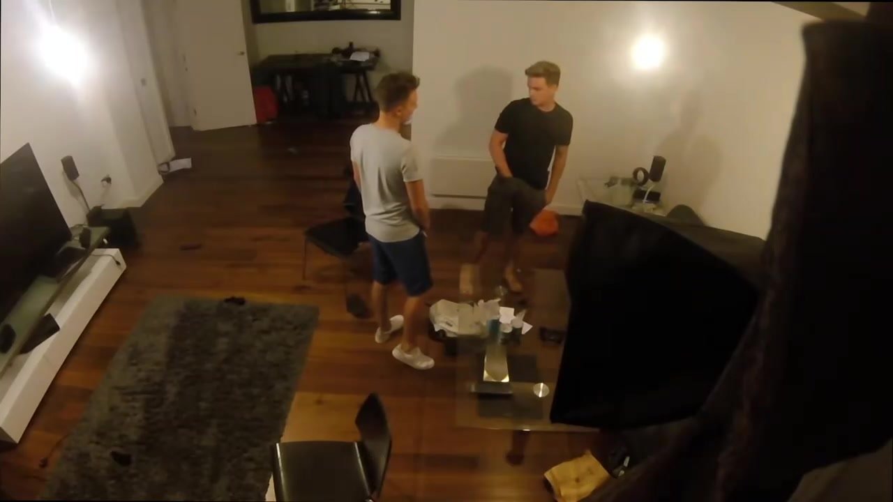 Roommate with hands in pants - scratching balls