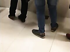 spy cam : a big boner in public toilet