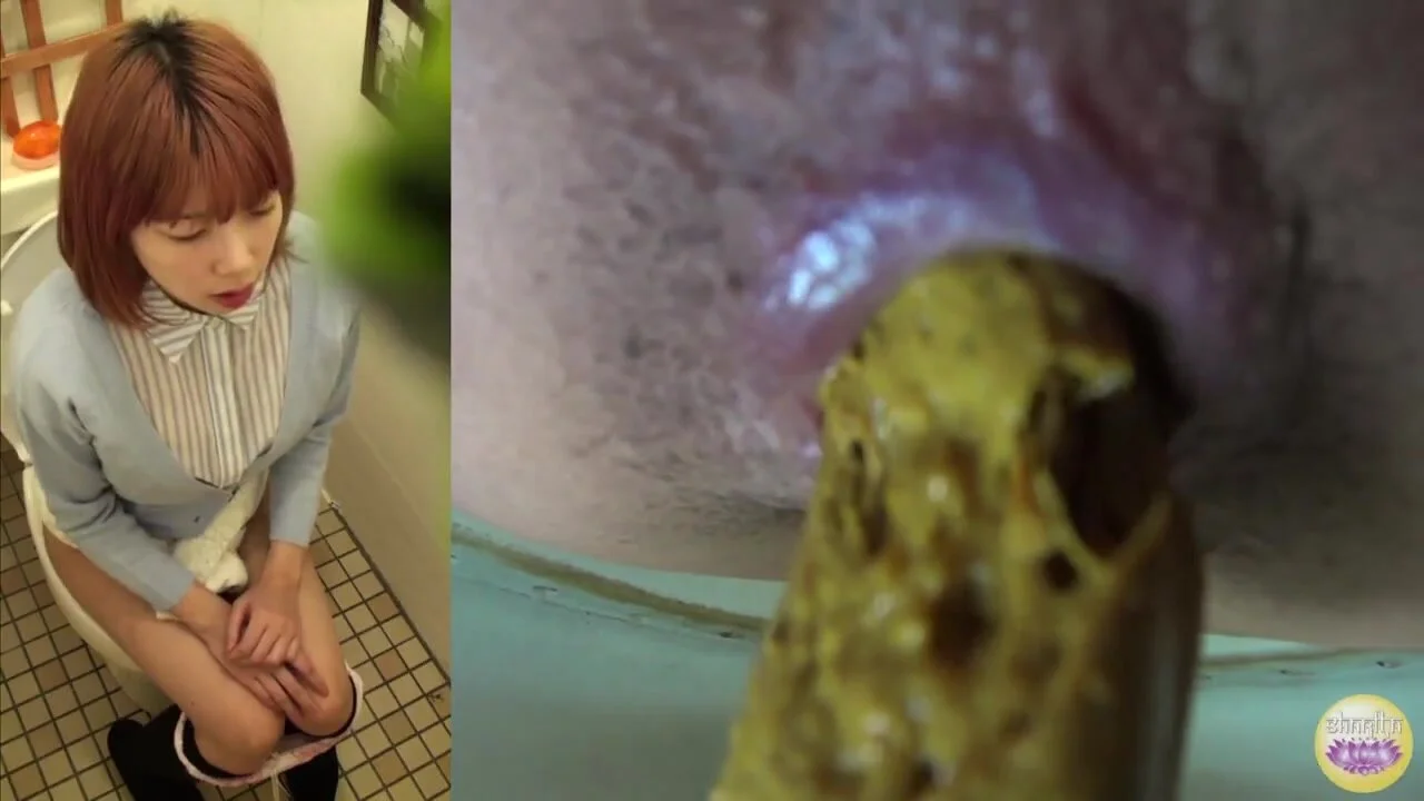 女の子のアナルどアップ 茶髪のショートカット美女が洋式トイレでブリブリと脱糞…アナルをこじ開けながら出てくる凶悪なうんこでも出血しない柔軟なお尻