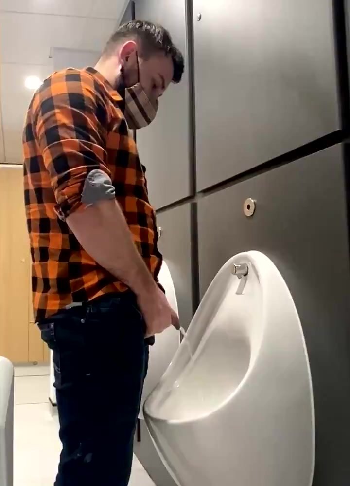 ALEX PISSING AT THE URINAL 11