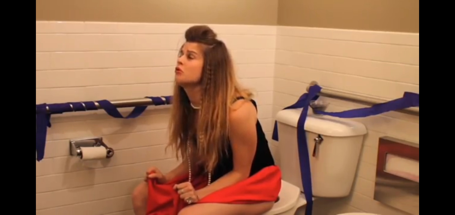 2 girls on toilet