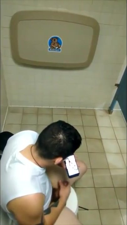 Squirting a load on the toilet