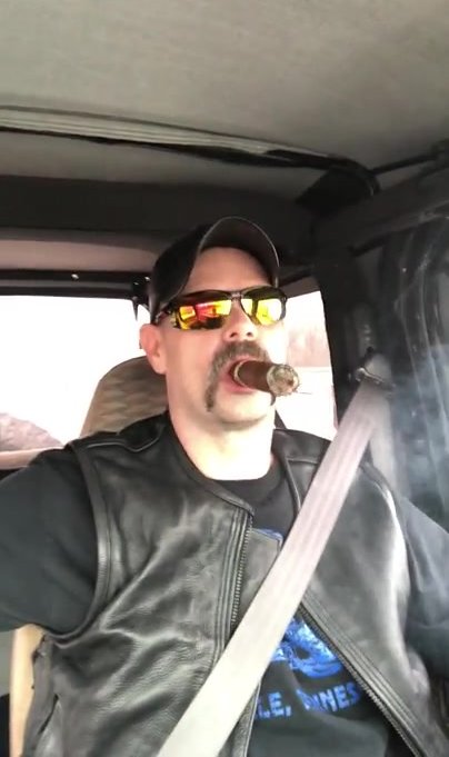 Leather gloves cigar car
