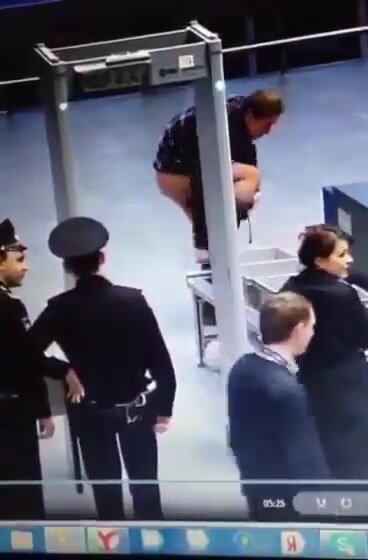 cute guy strip at airport public
