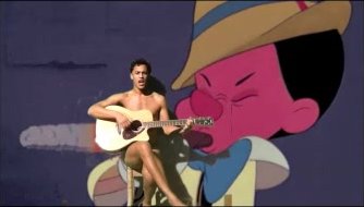 naked singer play guitar and sing