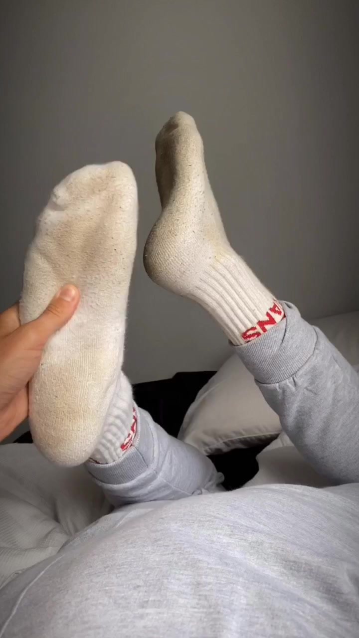 Sleepy Master teased with socks bare feet and ass
