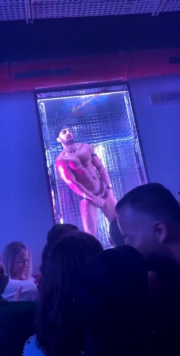 handsome stripper public bathing in bar
