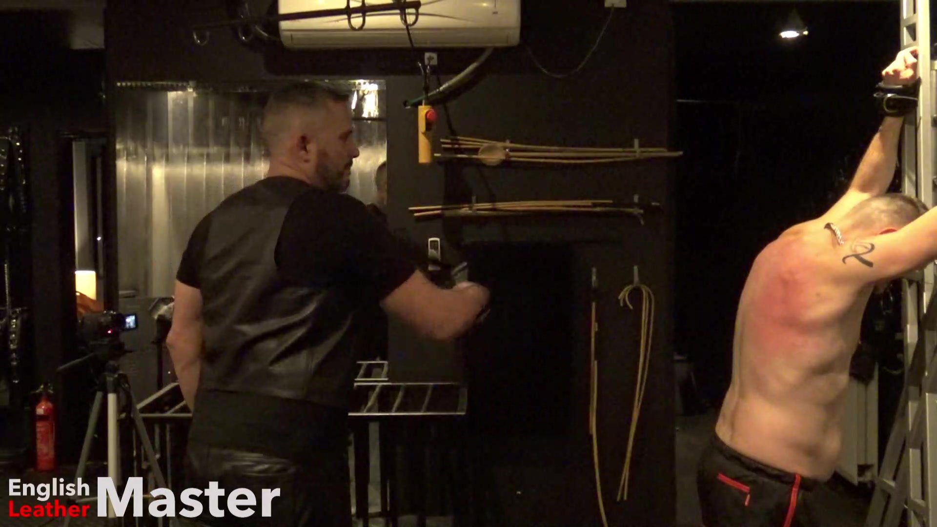Slave bound on St Andrews Cross whipped by Master PREVIEW