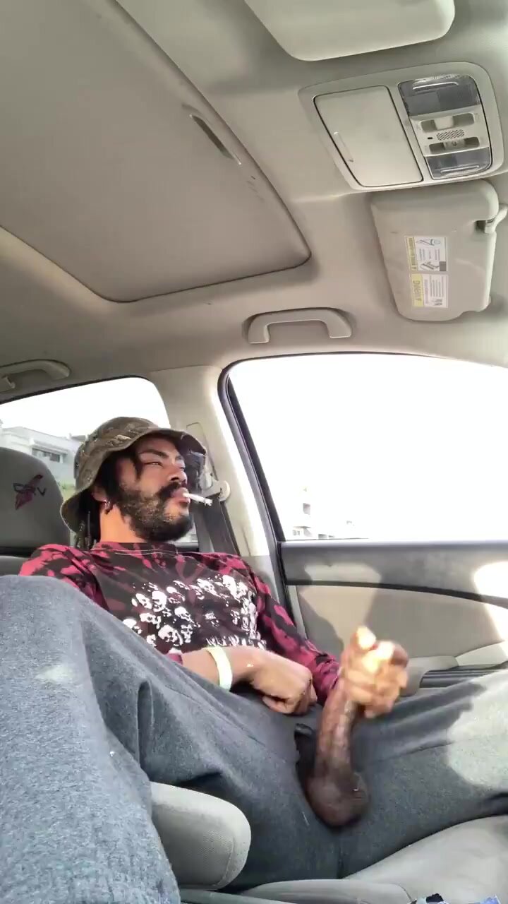 Weed-smoking homie nuts in car