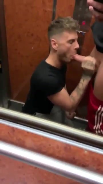 Faggot serving Alpha in lift