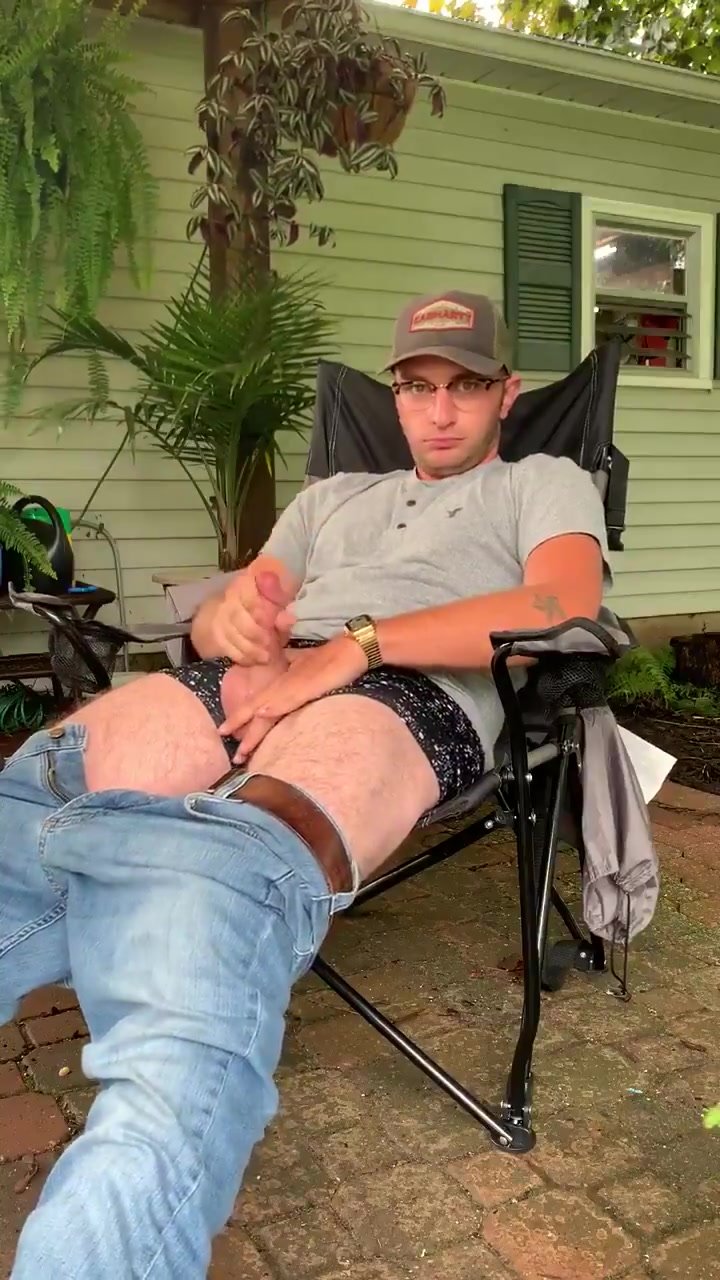 Backyard jacking with hot cumshot