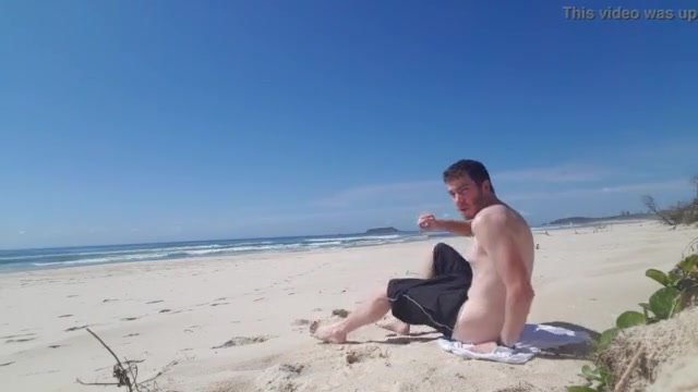 Nude beach guy jerking if