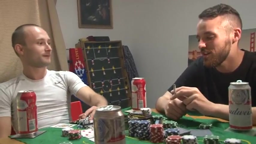 Brit lads play cards then fuck around