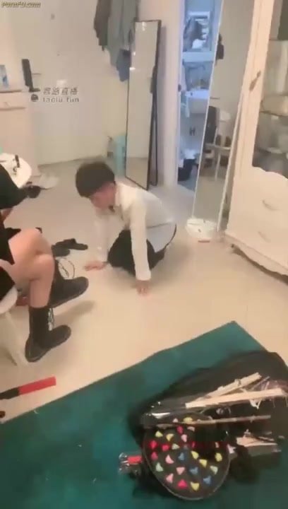 Pretty Chinese Girl Punishes Her slave until he cries