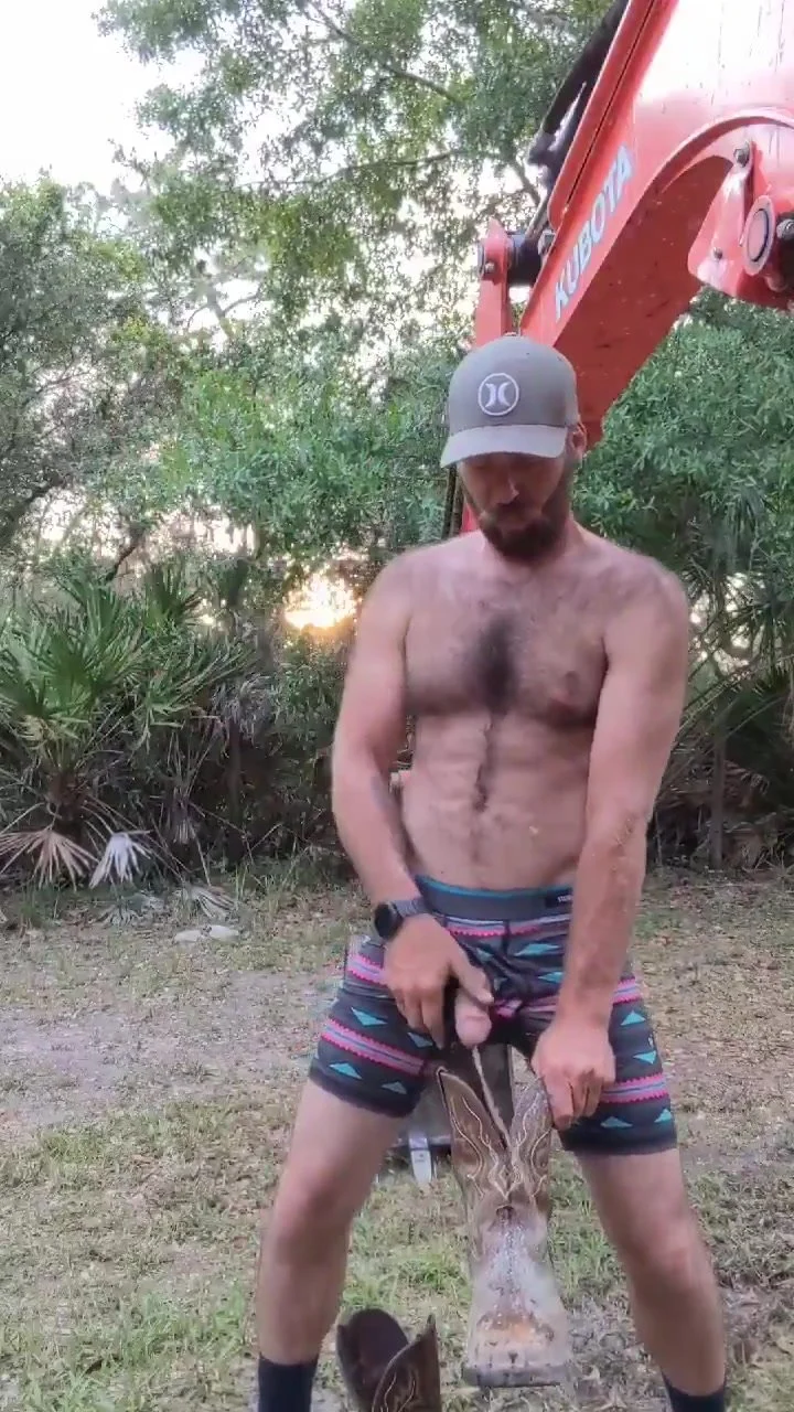 Gay Redneck Daddy Pissing Outside 12