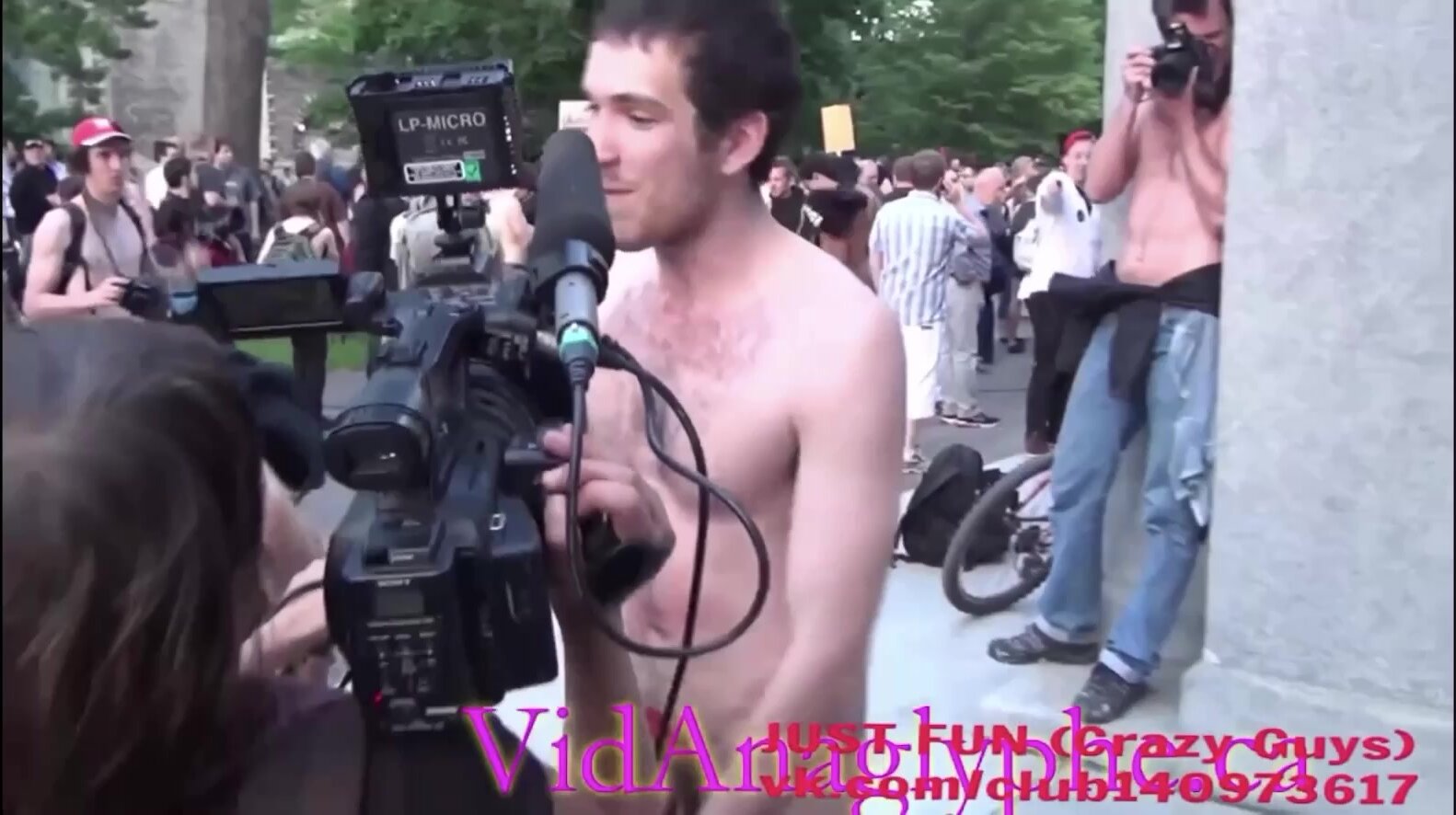 Naked foreign guys naked at a public rally