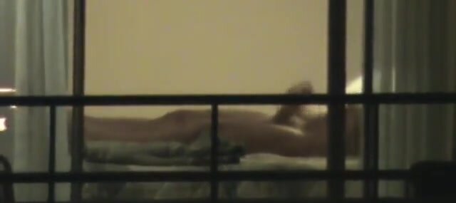 Watching his neighbor jacking off and cumming