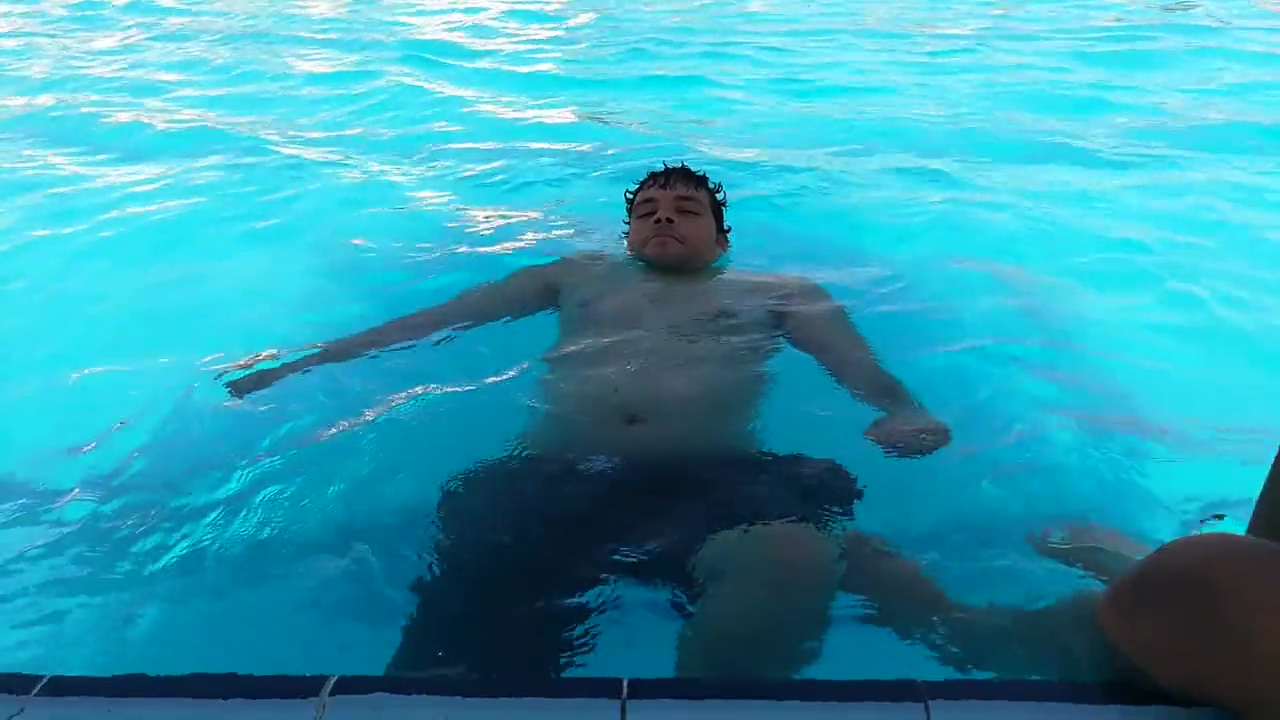 Swimmer Knows How To Hold Breath In Pool Floating Skills