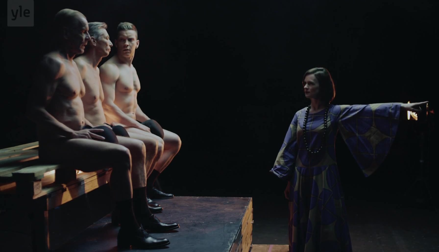 Cinema: Three naked men in front of woman - ThisVid.com