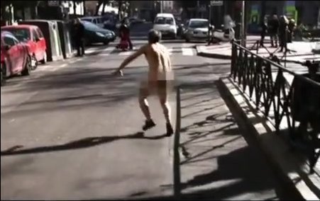 Leaves him naked in the street