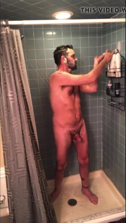 shower jerkoff and cum